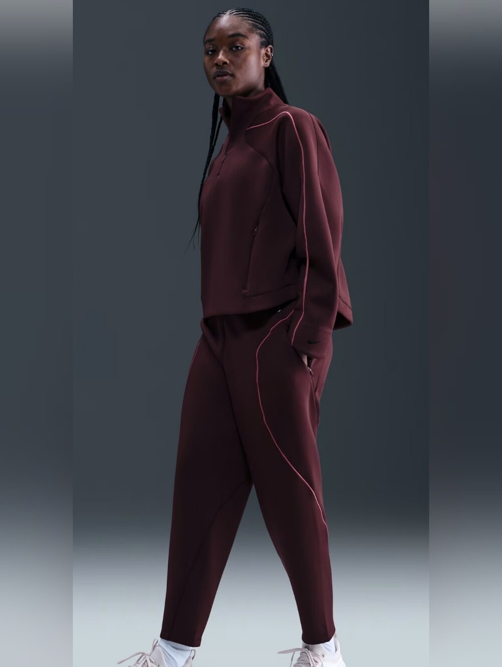 Nike Universa Mid-Rise Loose 7/8 Pants ~ Burgundy Crush HV3585-652 | Women's: S